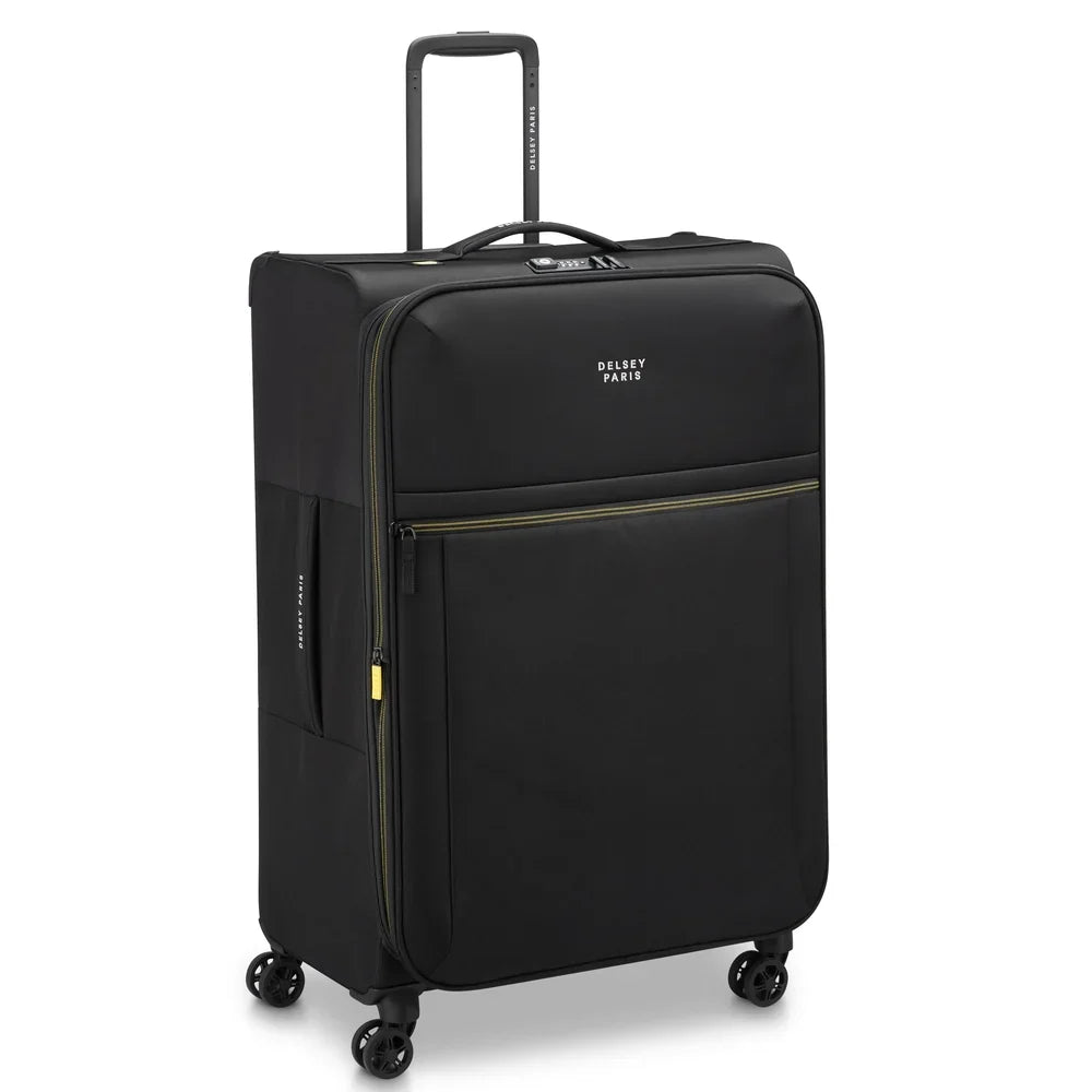 BROCHANT 3 Suitcase Check-In Expandable 78 CM DEEP BLACK Promotional Price